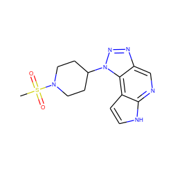 CS(=O)(=O)N1CCC(n2nnc3cnc4[nH]ccc4c32)CC1 ZINC000096271466