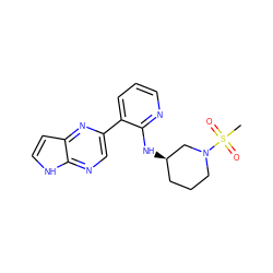 CS(=O)(=O)N1CCC[C@@H](Nc2ncccc2-c2cnc3[nH]ccc3n2)C1 ZINC000150223954