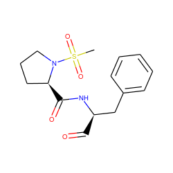 CS(=O)(=O)N1CCC[C@@H]1C(=O)N[C@H](C=O)Cc1ccccc1 ZINC000026579177