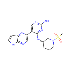 CS(=O)(=O)N1CCC[C@H](Nc2nc(N)ncc2-c2cnc3[nH]ccc3n2)C1 ZINC000168734127