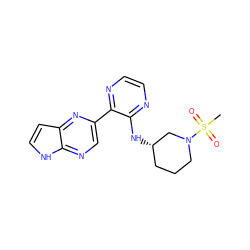 CS(=O)(=O)N1CCC[C@H](Nc2nccnc2-c2cnc3[nH]ccc3n2)C1 ZINC000168788446