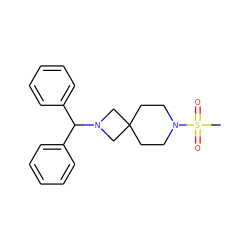 CS(=O)(=O)N1CCC2(CC1)CN(C(c1ccccc1)c1ccccc1)C2 ZINC000003955739