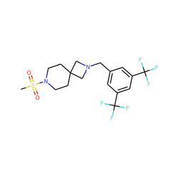 CS(=O)(=O)N1CCC2(CC1)CN(Cc1cc(C(F)(F)F)cc(C(F)(F)F)c1)C2 ZINC000003955776