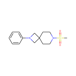 CS(=O)(=O)N1CCC2(CC1)CN(c1ccccc1)C2 ZINC000004238057