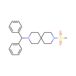 CS(=O)(=O)N1CCC2(CCN(C(c3ccccc3)c3ccccc3)CC2)CC1 ZINC000003955927