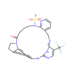 CS(=O)(=O)N1CCCC(=O)N2CCc3cc(ccc32)NC2=NC=C(C(F)(F)F)C(=NCc3cccnc31)N2 ZINC001772647096