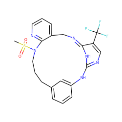 CS(=O)(=O)N1CCCc2cccc(c2)NC2=NC=C(C(F)(F)F)C(=NCc3cccnc31)N2 ZINC001772587218