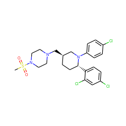 CS(=O)(=O)N1CCN(C[C@@H]2CC[C@@H](c3ccc(Cl)cc3Cl)N(c3ccc(Cl)cc3)C2)CC1 ZINC000045335519