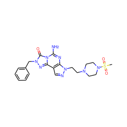 CS(=O)(=O)N1CCN(CCn2ncc3c2nc(N)n2c(=O)n(Cc4ccccc4)nc32)CC1 ZINC000071317461