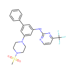 CS(=O)(=O)N1CCN(c2cc(Nc3nccc(C(F)(F)F)n3)cc(-c3ccccc3)c2)CC1 ZINC000145341688