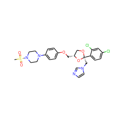 CS(=O)(=O)N1CCN(c2ccc(OC[C@@H]3CO[C@@](Cn4ccnc4)(c4ccc(Cl)cc4Cl)O3)cc2)CC1 ZINC000137231778