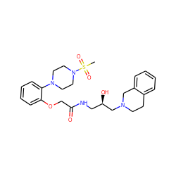 CS(=O)(=O)N1CCN(c2ccccc2OCC(=O)NC[C@@H](O)CN2CCc3ccccc3C2)CC1 ZINC001772616306