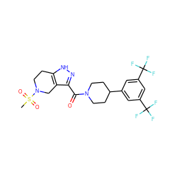 CS(=O)(=O)N1CCc2[nH]nc(C(=O)N3CCC(c4cc(C(F)(F)F)cc(C(F)(F)F)c4)CC3)c2C1 ZINC001772649519