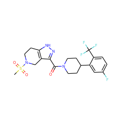 CS(=O)(=O)N1CCc2[nH]nc(C(=O)N3CCC(c4cc(F)ccc4C(F)(F)F)CC3)c2C1 ZINC001772582976