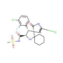 CS(=O)(=O)NC(=O)[C@@H]1NC2(CCCCC2)[C@@]2(C(=O)Nc3cc(Cl)ccc32)[C@H]1c1cccc(Cl)c1F ZINC000169700258