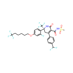 CS(=O)(=O)NC(=O)C1=C(c2ccc(C(F)F)cc2)C[C@](c2ccc(OCCCCCC(F)(F)F)cc2F)(C(F)(F)F)NC1=O ZINC000220052687