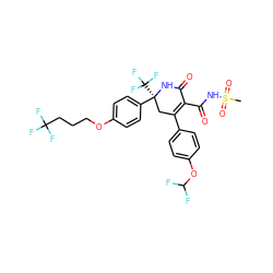 CS(=O)(=O)NC(=O)C1=C(c2ccc(OC(F)F)cc2)C[C@](c2ccc(OCCCC(F)(F)F)cc2)(C(F)(F)F)NC1=O ZINC001772646604