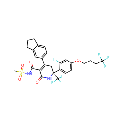 CS(=O)(=O)NC(=O)C1=C(c2ccc3c(c2)CCC3)C[C@](c2ccc(OCCCC(F)(F)F)cc2F)(C(F)(F)F)NC1=O ZINC001772573149