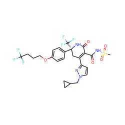 CS(=O)(=O)NC(=O)C1=C(c2ccn(CC3CC3)n2)C[C@](c2ccc(OCCCC(F)(F)F)cc2)(C(F)(F)F)NC1=O ZINC001772616298