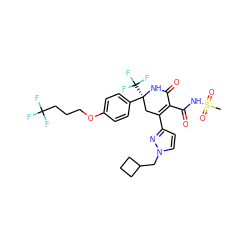 CS(=O)(=O)NC(=O)C1=C(c2ccn(CC3CCC3)n2)C[C@](c2ccc(OCCCC(F)(F)F)cc2)(C(F)(F)F)NC1=O ZINC001772635389