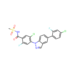 CS(=O)(=O)NC(=O)c1cc(Cl)c(-n2ncc3cc(-c4ccc(Cl)cc4F)ccc32)cc1F ZINC001772621809