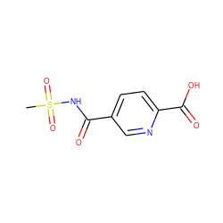 CS(=O)(=O)NC(=O)c1ccc(C(=O)O)nc1 ZINC000013450933