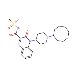 CS(=O)(=O)NC(=O)c1nc2ccccc2n(C2CCN(C3CCCCCCC3)CC2)c1=O ZINC000143897504