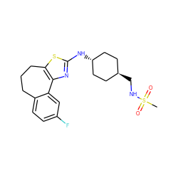 CS(=O)(=O)NC[C@H]1CC[C@H](Nc2nc3c(s2)CCCc2ccc(F)cc2-3)CC1 ZINC000253803509