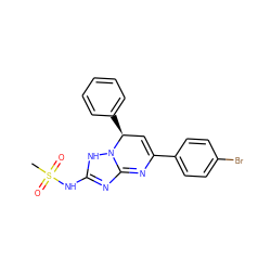 CS(=O)(=O)NC1=NC2=NC(c3ccc(Br)cc3)=C[C@H](c3ccccc3)N2N1 ZINC000100486424