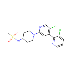 CS(=O)(=O)NC1CCN(c2cc(-c3ncccc3Cl)c(Cl)cn2)CC1 ZINC000142618161