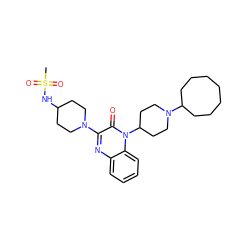 CS(=O)(=O)NC1CCN(c2nc3ccccc3n(C3CCN(C4CCCCCCC4)CC3)c2=O)CC1 ZINC000114764908