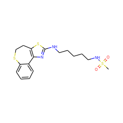 CS(=O)(=O)NCCCCCNc1nc2c(s1)CCSc1ccccc1-2 ZINC000072122747