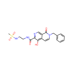 CS(=O)(=O)NCCNC(=O)c1ncc2c(=O)n(Cc3ccccc3)ccc2c1O ZINC000169710985