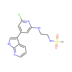 CS(=O)(=O)NCCNc1cc(-c2c[nH]c3ncccc23)cc(Cl)n1 ZINC000063539668