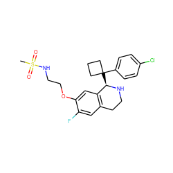 CS(=O)(=O)NCCOc1cc2c(cc1F)CCN[C@@H]2C1(c2ccc(Cl)cc2)CCC1 ZINC000114982984