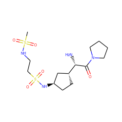 CS(=O)(=O)NCCS(=O)(=O)N[C@@H]1CC[C@@H]([C@H](N)C(=O)N2CCCC2)C1 ZINC000027982735