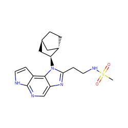 CS(=O)(=O)NCCc1nc2cnc3[nH]ccc3c2n1[C@H]1C[C@H]2CC[C@H]1C2 ZINC000254133187