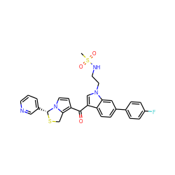 CS(=O)(=O)NCCn1cc(C(=O)c2ccn3c2CS[C@@H]3c2cccnc2)c2ccc(-c3ccc(F)cc3)cc21 ZINC000026734434