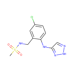 CS(=O)(=O)NCc1cc(Cl)ccc1Nc1cn[nH]n1 ZINC000213595373