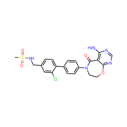 CS(=O)(=O)NCc1ccc(-c2ccc(N3CCOc4ncnc(N)c4C3=O)cc2)c(Cl)c1 ZINC000145096611