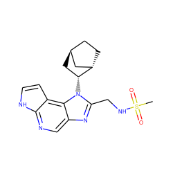 CS(=O)(=O)NCc1nc2cnc3[nH]ccc3c2n1[C@@H]1C[C@H]2CC[C@H]1C2 ZINC000299815557