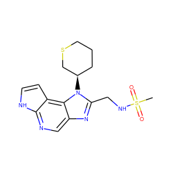 CS(=O)(=O)NCc1nc2cnc3[nH]ccc3c2n1[C@@H]1CCCSC1 ZINC000095563980