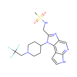 CS(=O)(=O)NCc1nc2cnc3[nH]ccc3c2n1C1CCN(CC(F)(F)F)CC1 ZINC000095561336