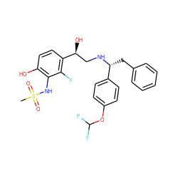 CS(=O)(=O)Nc1c(O)ccc([C@@H](O)CN[C@H](Cc2ccccc2)c2ccc(OC(F)F)cc2)c1F ZINC000028957987