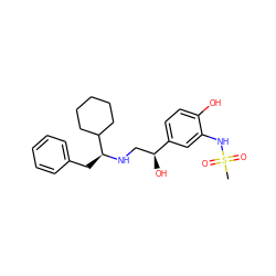 CS(=O)(=O)Nc1cc([C@@H](O)CN[C@@H](Cc2ccccc2)C2CCCCC2)ccc1O ZINC000026819738