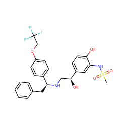 CS(=O)(=O)Nc1cc([C@@H](O)CN[C@@H](Cc2ccccc2)c2ccc(OCC(F)(F)F)cc2)ccc1O ZINC000026830441