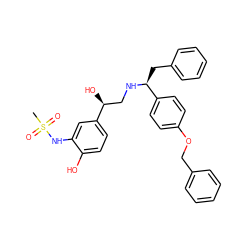 CS(=O)(=O)Nc1cc([C@@H](O)CN[C@@H](Cc2ccccc2)c2ccc(OCc3ccccc3)cc2)ccc1O ZINC000026828211