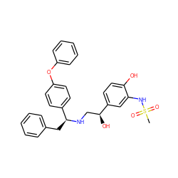 CS(=O)(=O)Nc1cc([C@@H](O)CN[C@@H](Cc2ccccc2)c2ccc(Oc3ccccc3)cc2)ccc1O ZINC000026825247