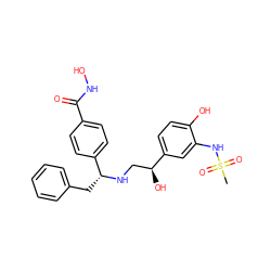 CS(=O)(=O)Nc1cc([C@@H](O)CN[C@H](Cc2ccccc2)c2ccc(C(=O)NO)cc2)ccc1O ZINC000026832967