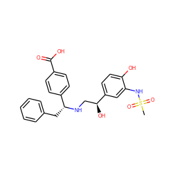 CS(=O)(=O)Nc1cc([C@@H](O)CN[C@H](Cc2ccccc2)c2ccc(C(=O)O)cc2)ccc1O ZINC000026828091